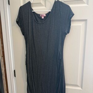 Feathers Charcoal Gray Maternity Dress